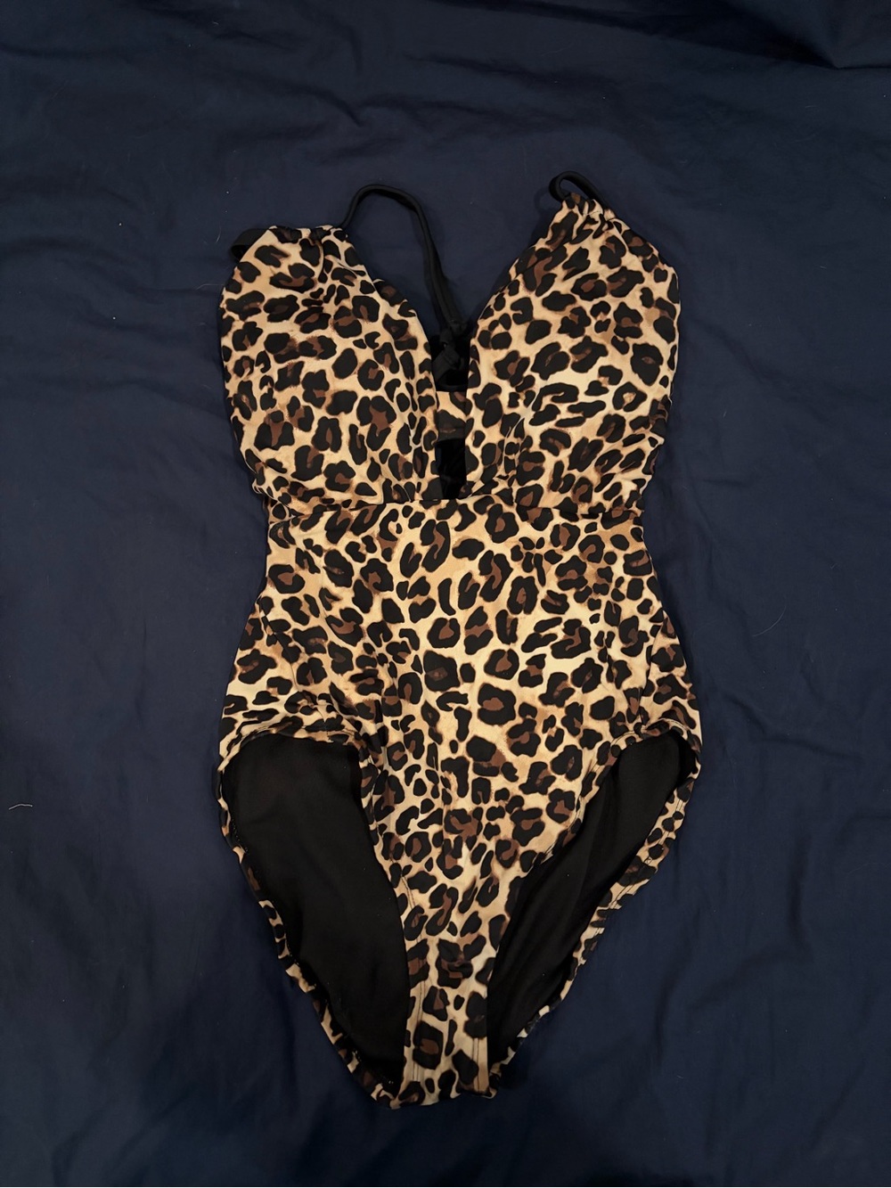 Time and Tru Leopard Print One-Piece Swimsuit - Brown